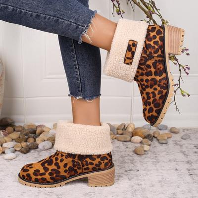Женские зимние сапоги большого размера на флисовой подкладке, средней длины, пушистые, зимние хлопковые сапоги для снега, новые