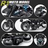 1/12 Scale V4 Pull Back Motorcycle Toys,Motorcycle Model with Light and Music,Toy Motorcycles for Kids Age 3+ Year Old Christmas Party Supplies
