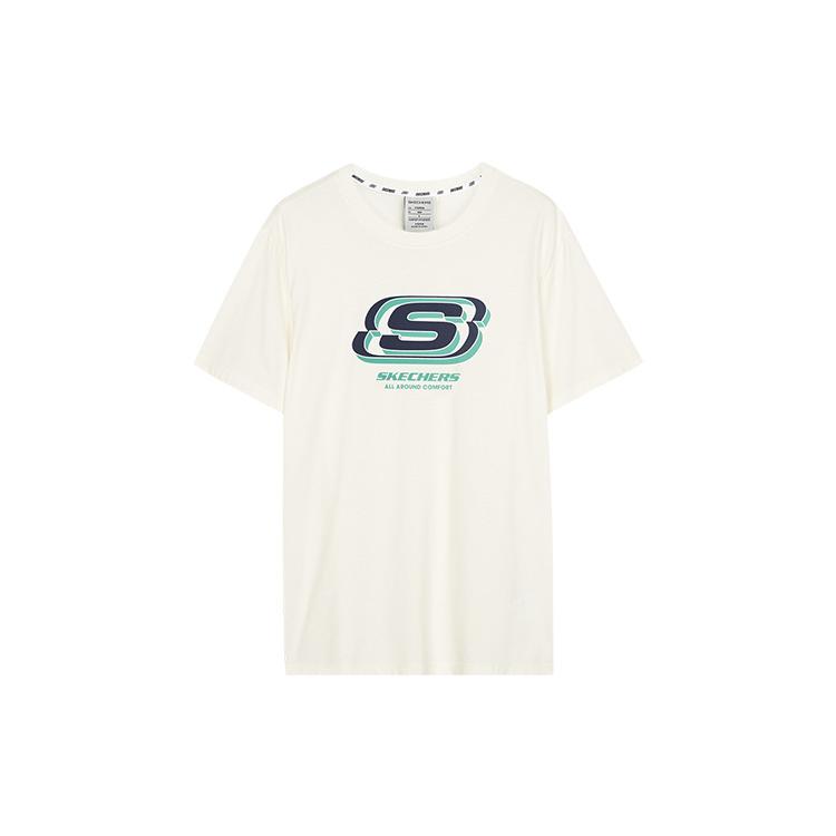 Skechers Colorful T Shirt Unisex Marshmallow White L223U184-0074