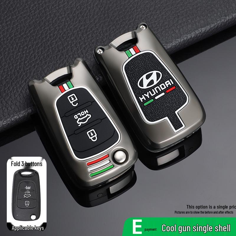 Hyundai Elantra Key Case for Langdong, Reina, Ix35, Ruiyi, Sonata 8 - Folding Old Buckle Shell Bag