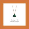Baojia Turquoise Fan-Shaped Mother-of-Pearl Clavicle Necklace in 18K Rose Gold with Pink Chalcedony.
