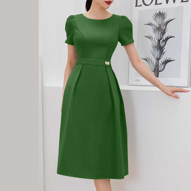 ZANZEA Женское повседневное летнее платье с круглым вырезом и коротким рукавом