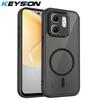 KEYSION Магнитный чехол для телефона для Infinix Smart 9 Мягкий силикон+ПК Матовый полупрозрачный Ударопрочная задняя крышка для Infinix Hot 50i