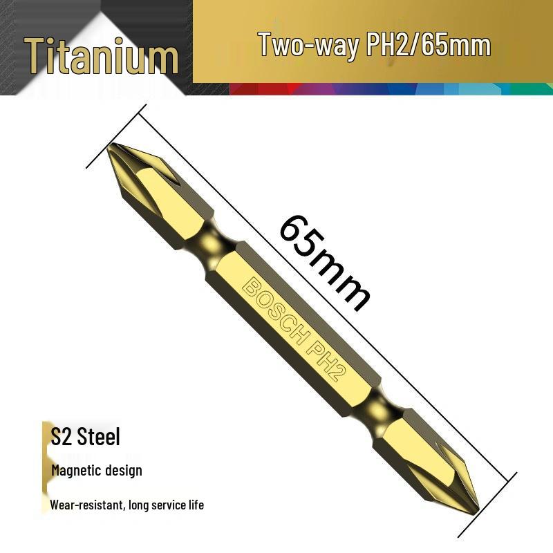 Магнитный двухсторонний крестовой бит Bosch PH2 с удлиненной длиной для электрических и пневматических шуруповертов.