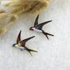 Funny Colorful Swallow Brooch Girl Student Clothing School Bag Accessories Decorative Pin Animal Bird Brooches Gift