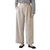 Afternoon Tea Living JA51 Linen-Style Wide Slacks, Size M, Light Beige