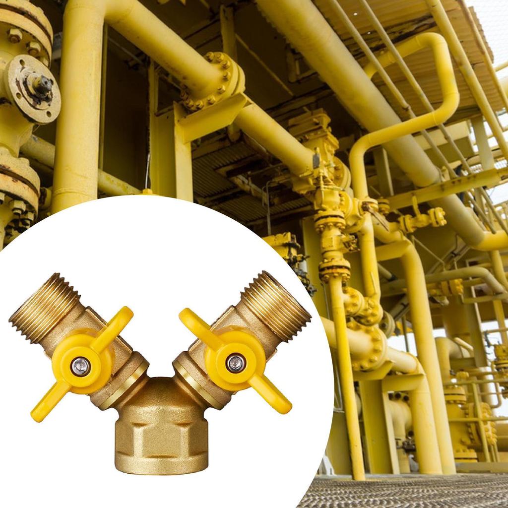 Трехходовой запорный клапан Y-образной формы Газовый шаровой Компактный Запасной Разветвитель шланга Соединитель с