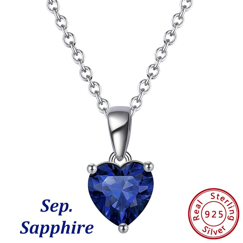 ORSA JEWELS Подвеска-ожерелье с 12 цветными камнями в форме сердца из стерлингового серебра 925 пробы Женский/Девичий Счастливый Подарок на День Рождения APN02