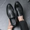 2026 новая мужская кожаная обувь в стиле business casual на толстой подошве, лоферы-слипоны, мужская обувь в британском стиле