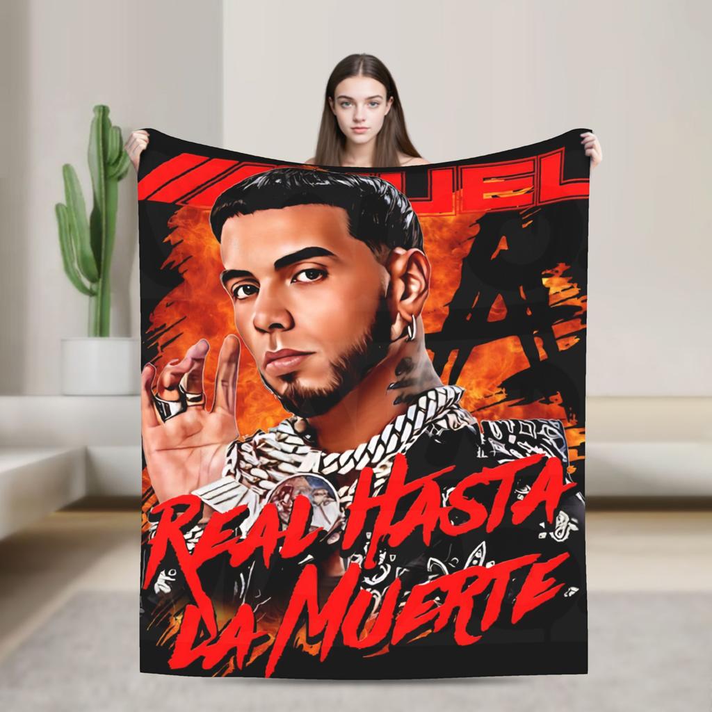 Rapper Anuel AA printed Blanket Picnic Flannel Throw Blanket For Couch Bed Soft Custom DIY Quality Bedspread Gift Idea