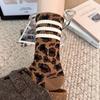4 пары женских леопардовых носков, хлопковые спортивные носки, студенческие носки Y2k, белые носки в стиле Лолиты и Харадзюку для девочек, забавные носки
