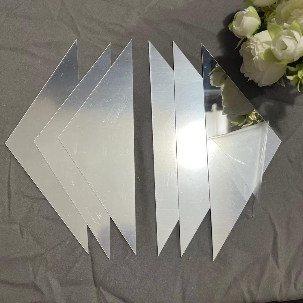 3/6pcs 3D Mirror Stickers Acrylic Triangles Self-adhesive Diamonds DIY Wall Mirror Stickers for Living Room Home Decor