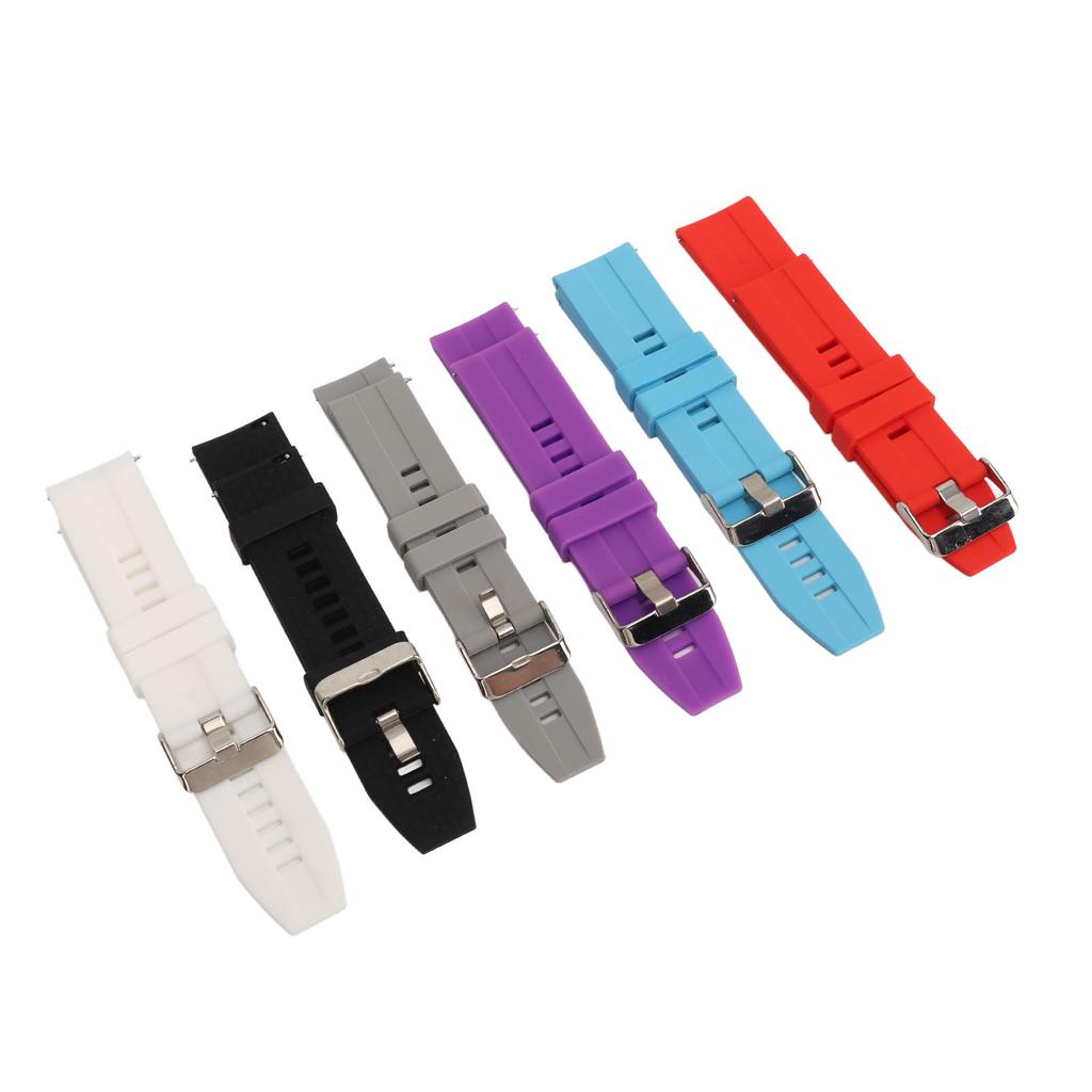 6PCS Smart Watch Bands for Men Women Silicone 22mm Quick Release Watch Replacement Straps for GT2 GT3 Black White Gray