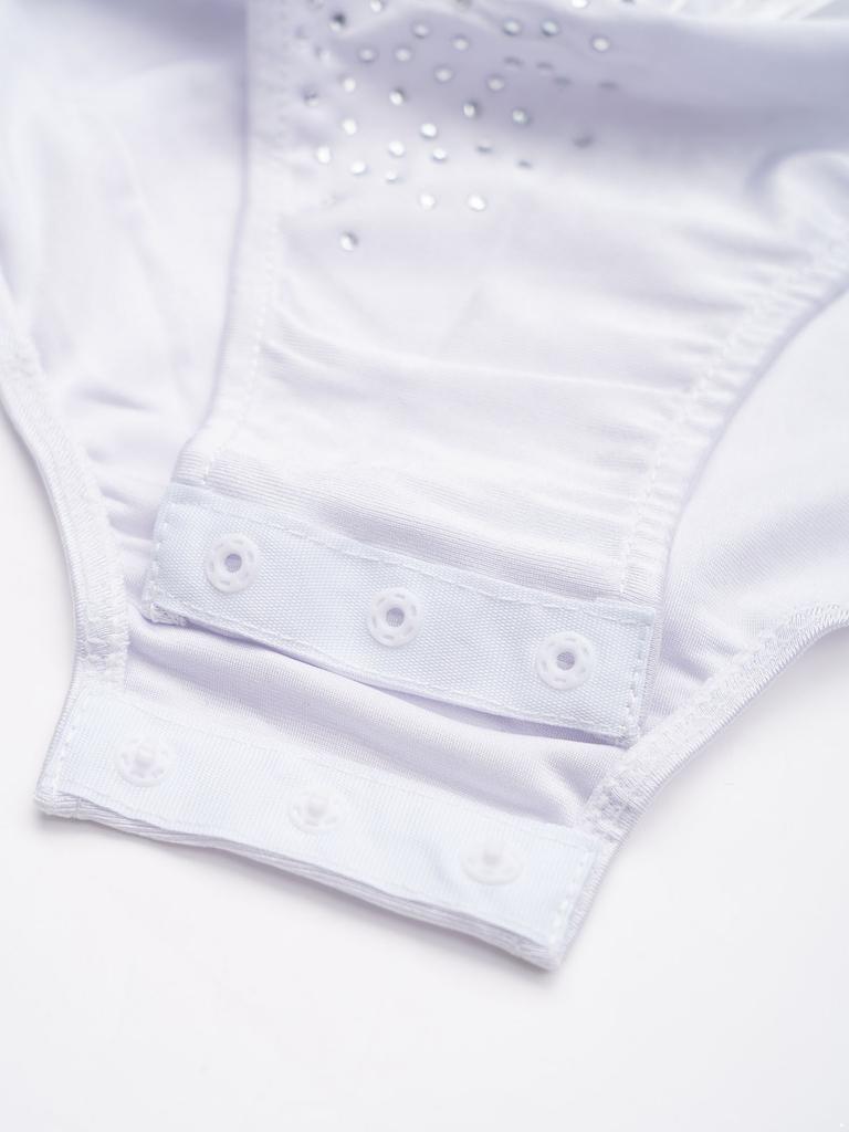 Детский костюм для художественной гимнастики, блестящий купальник с кисточками для танцевальных выступлений