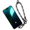 Case - for iPhone - 16 - Transparent - Shockproof - Detachable Gray Bracelet