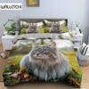 3D Animal Pattern Duvet Cover Set Cute Cat Pattern Bedding Set Polyester Quilt Cover King Twin Single Size Home Textile Kitten