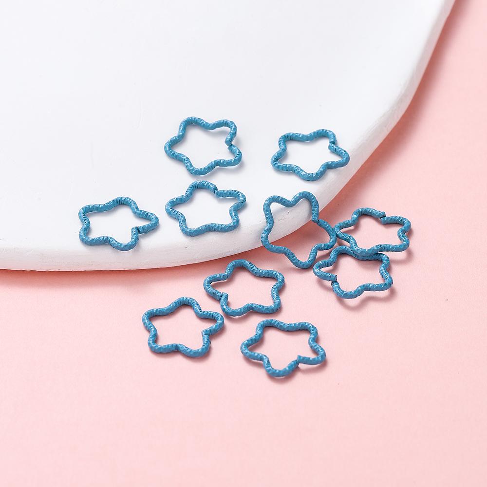 50pcs/lot Colorful Open Rings Star Shape Jump Rings For Jewelry Making Keychain Phone Chain Diy Craft Findings Supplies