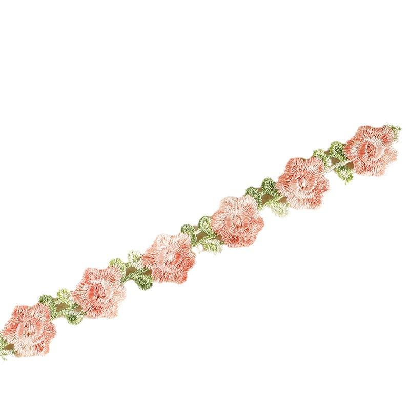 Водорастворимая вышитая кружевная нашивка с мультяшным цветком для самостоятельного изготовления одежды