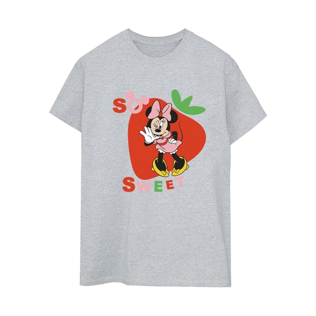 Disney Womens/Ladies Minnie Mouse So Sweet Strawberry Cotton Boyfriend T-Shirt