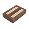 HeMu Walnut Double-slot Ring Displaystand Jewelry Storage Plate Counterjewelry Ornaments Props Solid Wood Ringdisplay Stand
