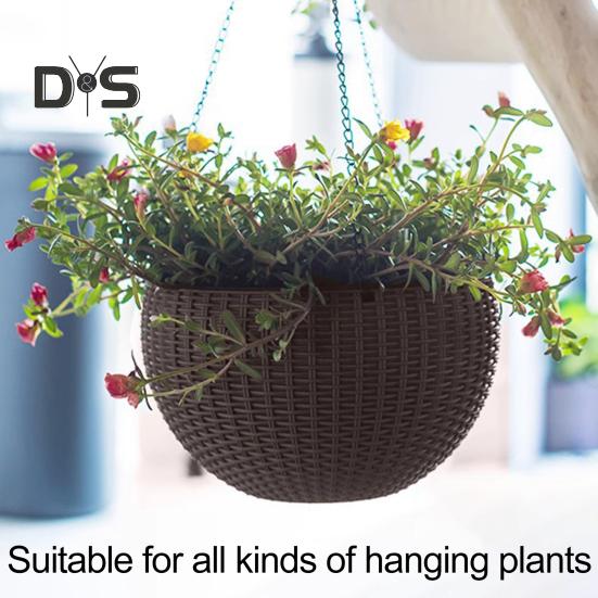 Self Watering Hanging Planters Indoor Outdoor Thickened Hanging Basket Flower Pot with Water Level Indicator Hanging Plant Pot for Cacti Herbs