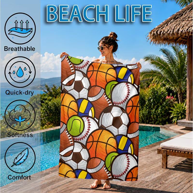 Basketball Pattern Background Beach Towel, Microfiber Beach Towel, Perfect For Pool, Beach, Travel, Home Decor Beach Party Fan gifts