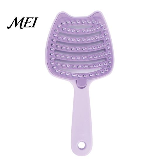 Easy Clean Hairbrush Cat Ear Self Cleaning Hair Brush for Women, Vented Styling Detachable Faster Blow Drying, Curved Detangler Sensitive Scalp