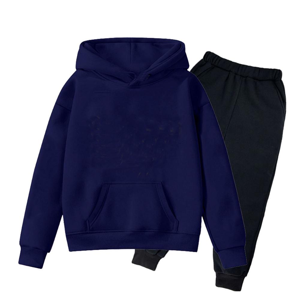 Children's Solid Color Sweatshirt Set (pants + Top)