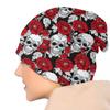 Череп смерти, розы, цветочный узор, шапки Skullies, шапки унисекс, уличная зимняя теплая вязаная шапка для взрослых, готический скелет, шапки с капюшоном