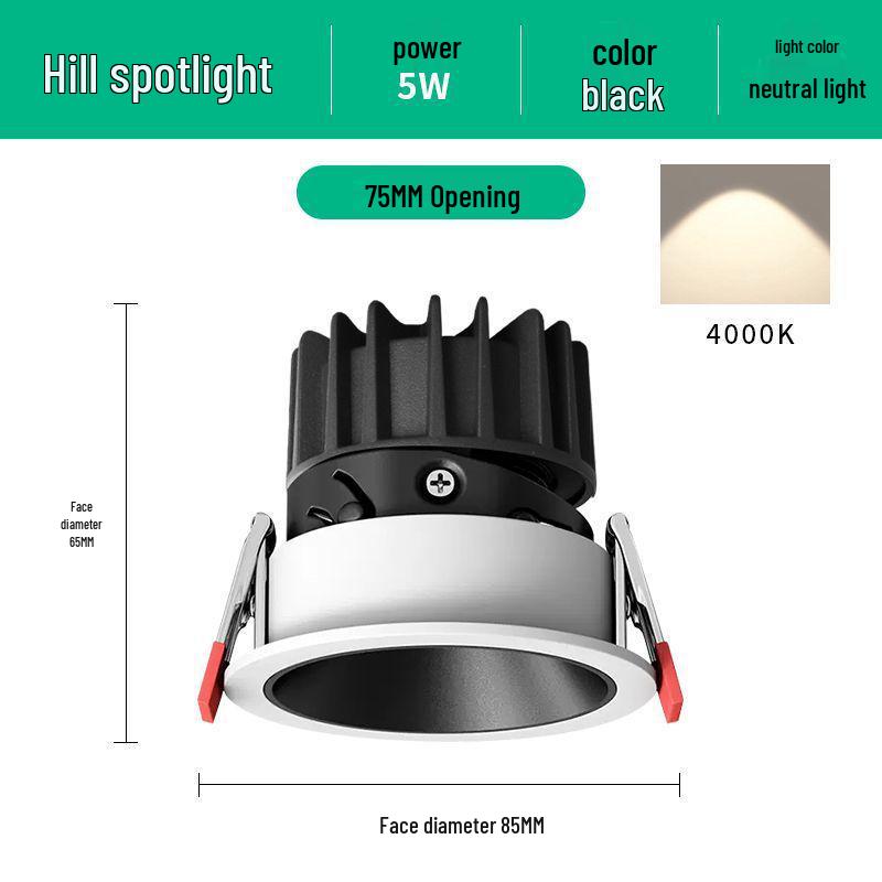 Recessed Anti-Glare LED Spotlight for Home - Wall Washer Downlight Lamp