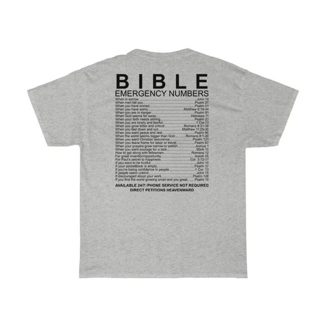 Hb504bible Numbers Back Print Christian Tshirt Short Sleeve Bible Verse Funny T Shirt Jesus Faith Tees Women Religious Top