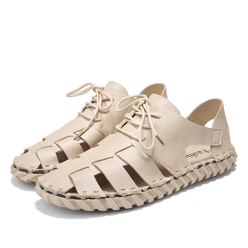 Новые летние простые модные сандалии baotou мужские спортивные пляжные туфли в британском стиле повседневная обувь ручной работы