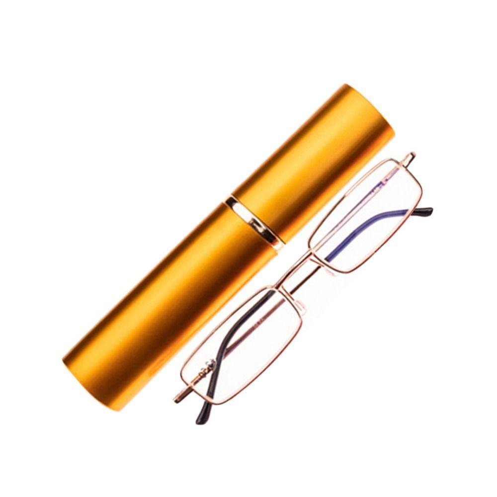 with Pen Clip Tube Case Small Tube Reader Glasses Metal Frame Hyperopia Glasses Men Women