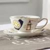 220ml Nordic Bone China Coffee Cup Set, Vintage English Style Tea & Coffee Mug Set