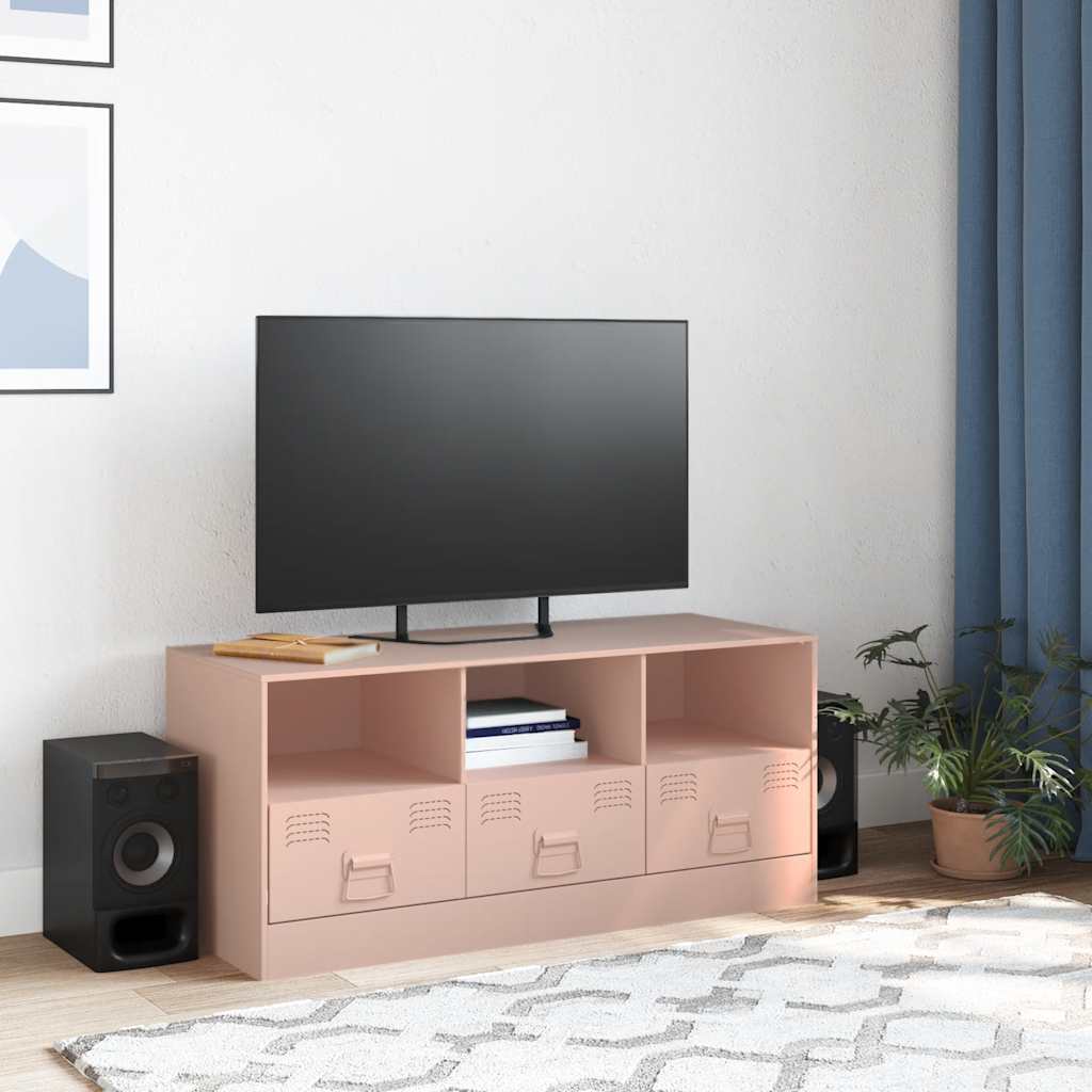Vidaxl Szafka Pod Telewizor, Różowa, 99X39X44 Cm, Stalowa