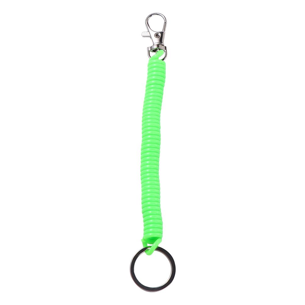 Spring Hook With Metal Clasp Key Ring Anti-lost Lobster Clasp Keyring Stretch Spring Coil Key Hooks