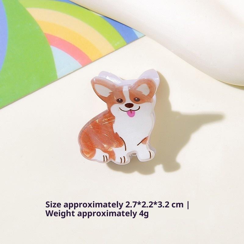 Cartoon Fun Animal Small Grab Clip Imitation Corgi French Bulldog Shiba Inu Dogs Bangs Claw Cute Women Hair Accessories