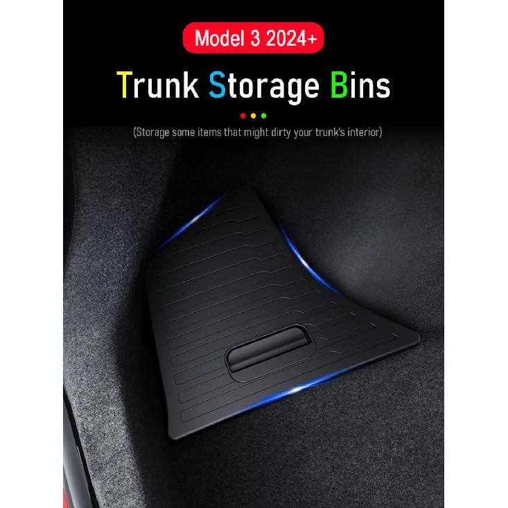 for 2024-2026 Tesla Model 3 Trunk Storage Bins Rear Trunk Organizer Trunk Side Storage Box Model 3 Highland Travel Accessories