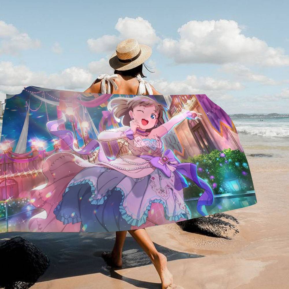 Горячее Аниме Love Live Пляжное Полотенце Цветные Полотенца Для Ванной Для Девочки Микрофибра Быстросохнущее Без Песка Пляж Йога Спа Тренажерный Зал Бассейн
