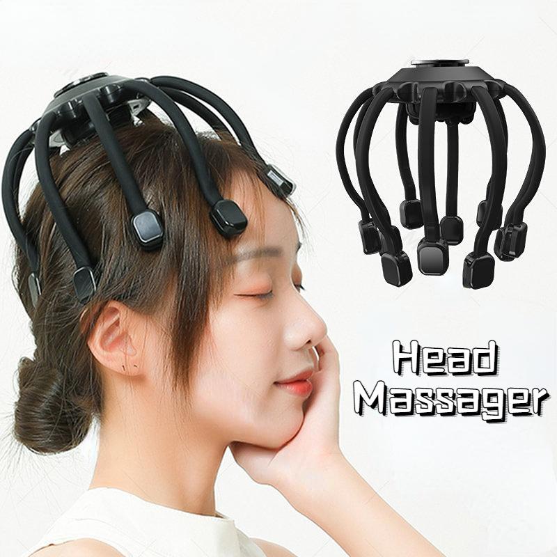Electric Head Massager Octopus Scalp Massage Instrument With Bluetooth Music Vibration For Relax & Stress Relief Improve Sleep