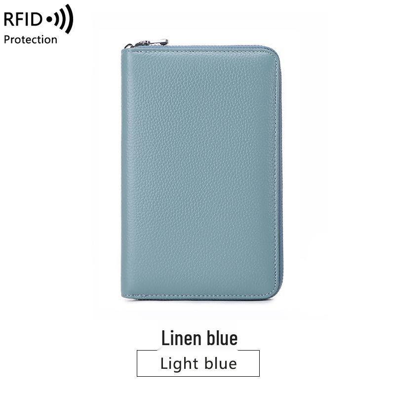 Японский многофункциональный держатель для паспорта и сберкнижки из натуральной кожи с молнией