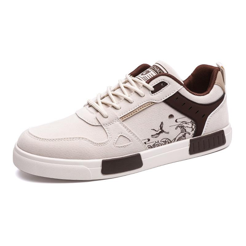 Модные мужские плоские повседневные туфли с принтом, большие размеры 38-47, мужские кеды для скейтбординга, спортивная обувь для бега на открытом воздухе, мужские кожаные кроссовки2025