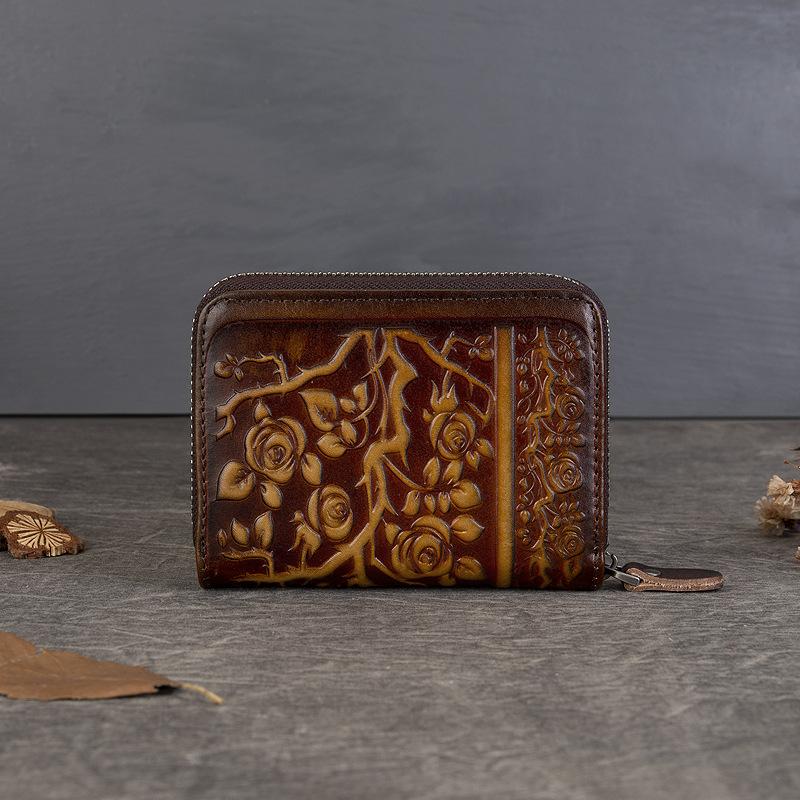 Кошелек женский цветной с протиркой, большой емкости, первый слой коровьей кожи, тисненый кошелек для монет, многофункциональный мини-сумка для сертификатов