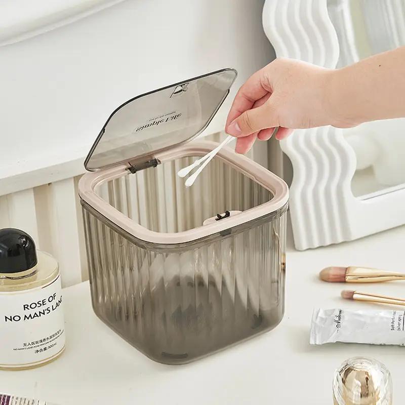 Прозрачный мини-настольный ящик для хранения, с выдвижной крышкой, водонепроницаемый многофункциональный контейнер для хранения, ящик для хранения дозатора стирального порошка