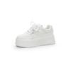 2025 White Low-Top Thick-Soled Platform Shoes - Small Size, Breathable, Height-Enhancing, All-Match Casual Footwear for Spring & Autumn