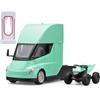 1/24 Tesla Semi Truck Model Heavy Truck Toy Trailer,Metal Diecast Model with Light and Sound Pull Back Toy for Boys Age 4-7