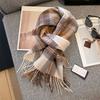 100% Wool Women Winter Scarf Plaid Long Warm Cashmere Scarves Hijab Lady Shawl Wrap Pashmina Bandana Head Scarves Poncho Stoles