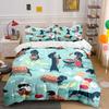 Dachshund Hot Dog Fun Pattern Bedding Duvet Cover Set Duvet Cover Pillowcases (1*Duvet Cover 2*Pillowcases, Without Duvet Insert)