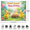 2D Cartoon Duck Cake & Gift Spring Garden Birthday Photography Background