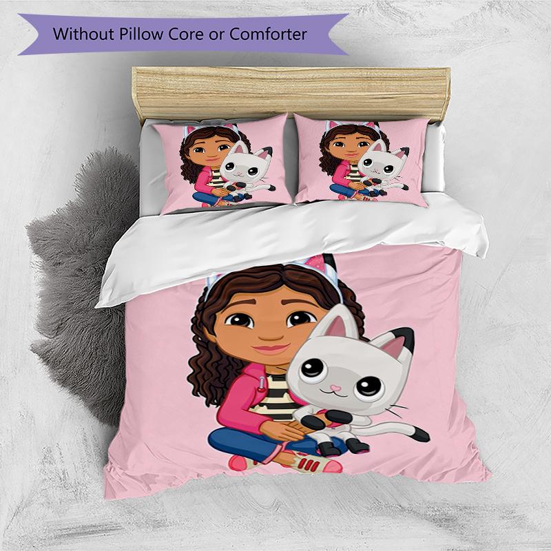 3pcs Gaby's Bubble House1 Design Cover Set - HD Printed Bedding with 1 Cover and 2 Pillowcases - Perfect for Home and Dorm Decor